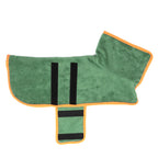 The green After-Walk Robe laid flat