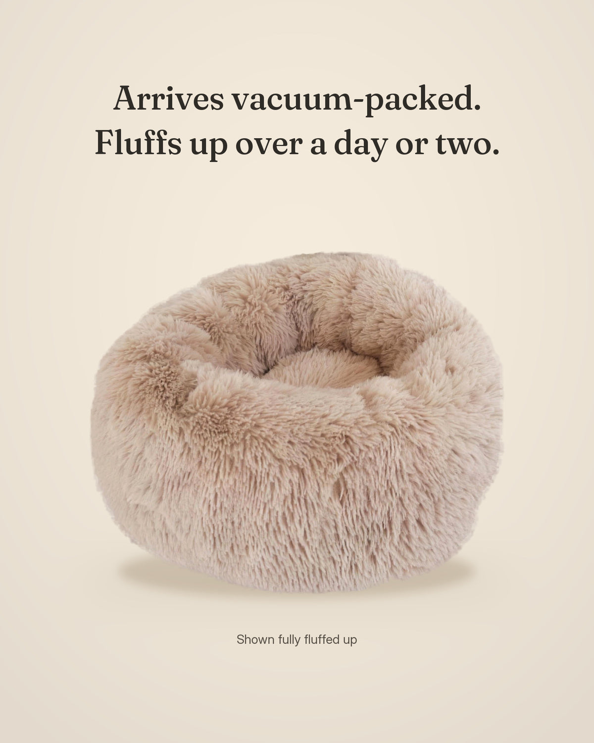 The Calm Bed arrives vacuum-packed and fluffs up over a day or two
